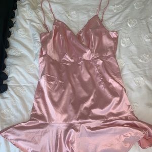 Pink Satin mini dress